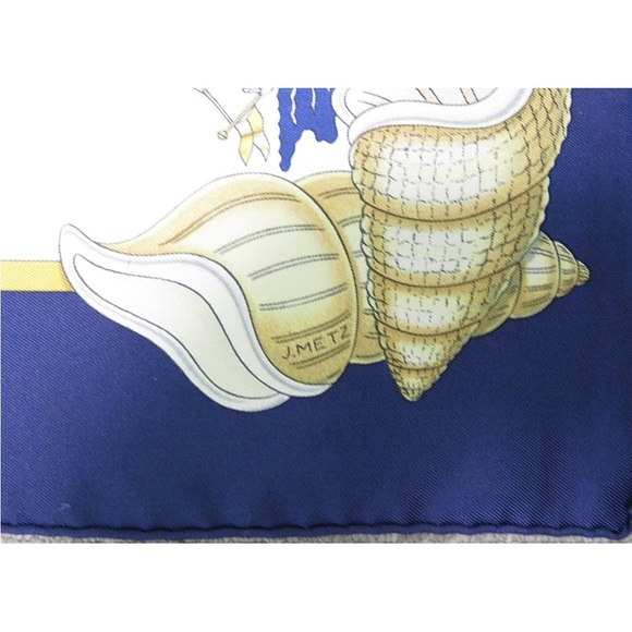 Hermes Blue and Gold Nautical Silk Scarf - Picture 10 of 12